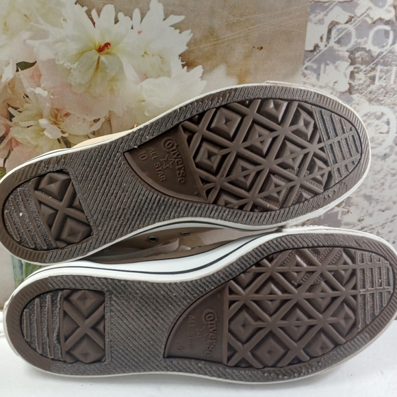 CONVERSE All Star Tan Canvas Low Top Sneakers SHOES Laces Mens 10 woman 12. Cond - Picture 5 of 7